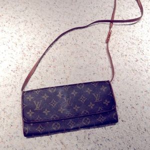 Authentic LV Rectangular Pochette AS IS - Strap has a major flaw - needs fixing